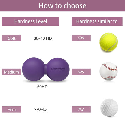 Peanut Massage Ball,Double Lacrosse Ball for Neck Sore Muscles,Medium Density Myofascial Release Massager Ball for Deep-Tissue Massage Muscle Knots Yoga Therapy(Black)