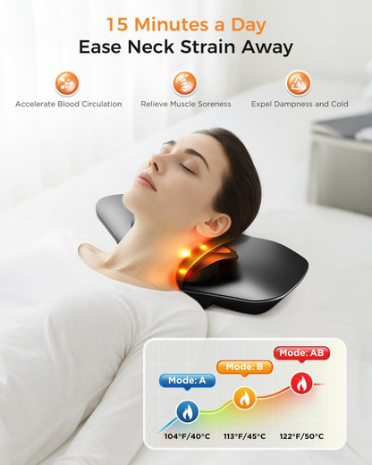 Multi-Functional Cervical Traction Device, Dynamic Neck Massager with Pulsed Electrotherapy & Heat Therapy, 3 Modes&12 Intensities, Neck Stretcher to Relieve Neck Stiffness, Home &Office Use