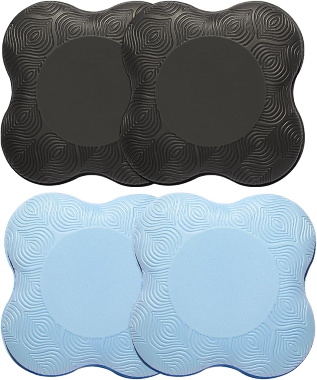 2 Pack Yoga Knee Pads Mat Set - Extra Thick Foam Kneeling Pad Cushion for Knees, Elbows, Wrists, Head - Yoga Essentials for Women Men, Non-Slip Pilates, Meditation, Floor Workouts