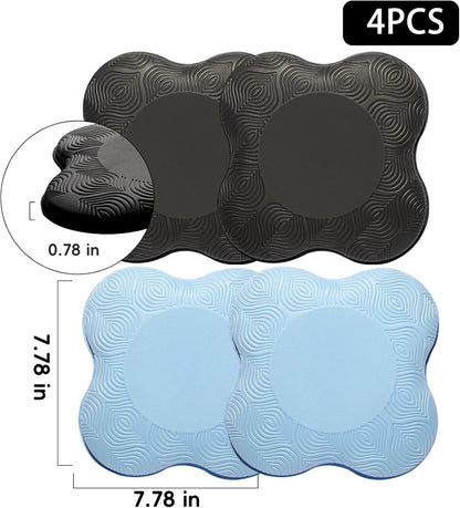 2 Pack Yoga Knee Pads Mat Set - Extra Thick Foam Kneeling Pad Cushion for Knees, Elbows, Wrists, Head - Yoga Essentials for Women Men, Non-Slip Pilates, Meditation, Floor Workouts