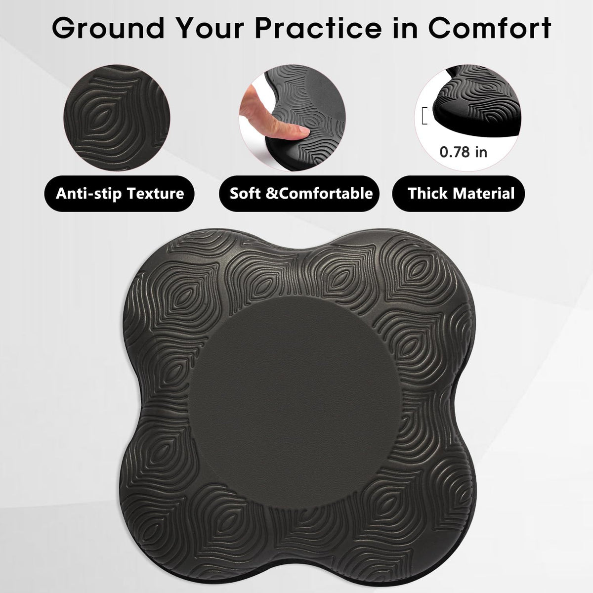 2 Pack Yoga Knee Pads Mat Set - Extra Thick Foam Kneeling Pad Cushion for Knees, Elbows, Wrists, Head - Yoga Essentials for Women Men, Non-Slip Pilates, Meditation, Floor Workouts