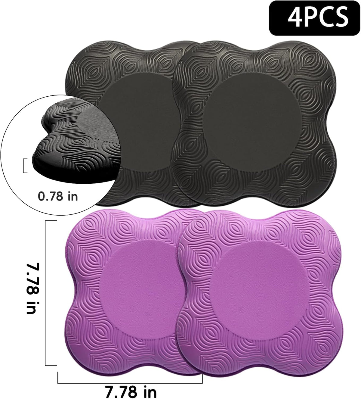 2 Pack Yoga Knee Pads Mat Set - Extra Thick Foam Kneeling Pad Cushion for Knees, Elbows, Wrists, Head - Yoga Essentials for Women Men, Non-Slip Pilates, Meditation, Floor Workouts