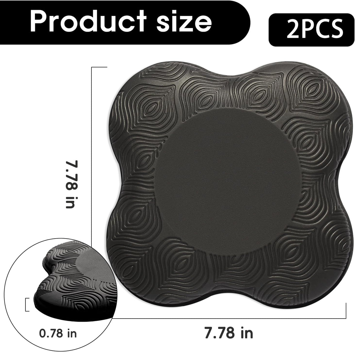 2 Pack Yoga Knee Pads Mat Set - Extra Thick Foam Kneeling Pad Cushion for Knees, Elbows, Wrists, Head - Yoga Essentials for Women Men, Non-Slip Pilates, Meditation, Floor Workouts