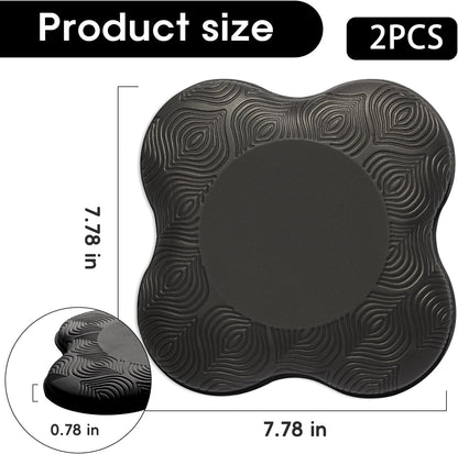2 Pack Yoga Knee Pads Mat Set - Extra Thick Foam Kneeling Pad Cushion for Knees, Elbows, Wrists, Head - Yoga Essentials for Women Men, Non-Slip Pilates, Meditation, Floor Workouts