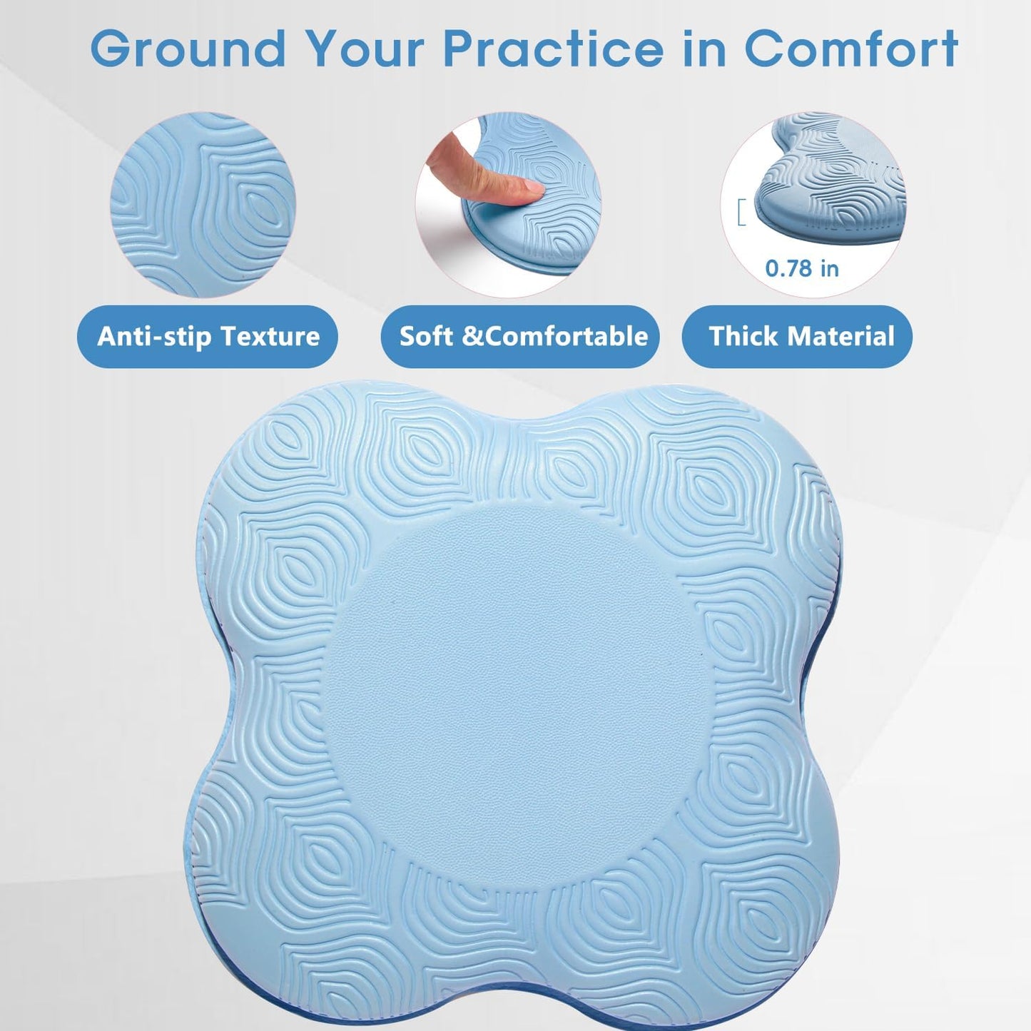2 Pack Yoga Knee Pads Mat Set - Extra Thick Foam Kneeling Pad Cushion for Knees, Elbows, Wrists, Head - Yoga Essentials for Women Men, Non-Slip Pilates, Meditation, Floor Workouts
