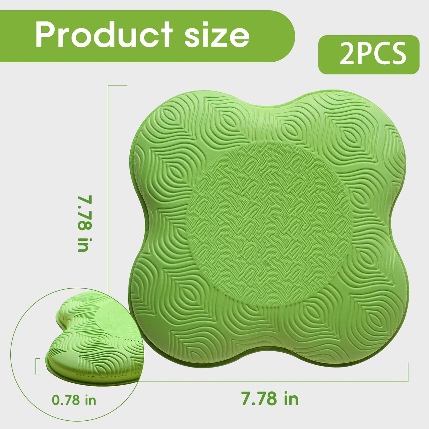 2 Pack Yoga Knee Pads Mat Set - Extra Thick Foam Kneeling Pad Cushion for Knees, Elbows, Wrists, Head - Yoga Essentials for Women Men, Non-Slip Pilates, Meditation, Floor Workouts
