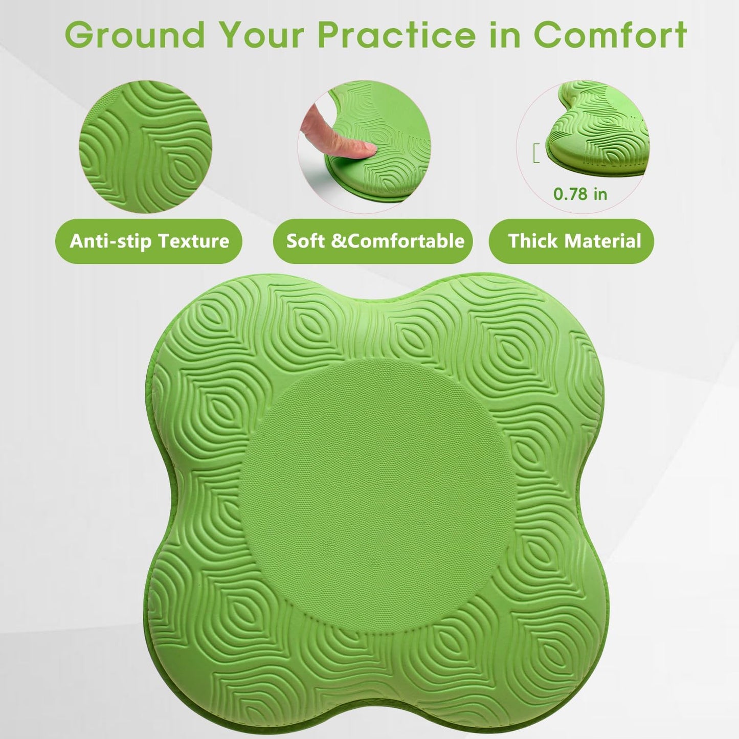 2 Pack Yoga Knee Pads Mat Set - Extra Thick Foam Kneeling Pad Cushion for Knees, Elbows, Wrists, Head - Yoga Essentials for Women Men, Non-Slip Pilates, Meditation, Floor Workouts