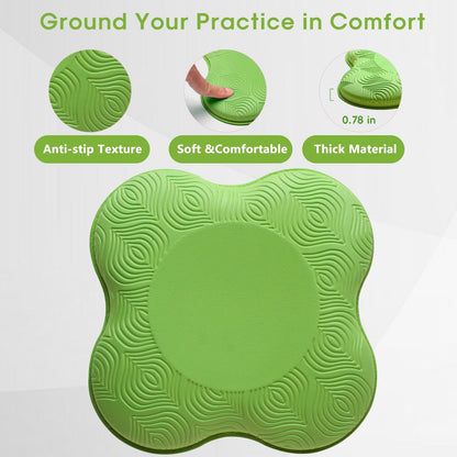 2 Pack Yoga Knee Pads Mat Set - Extra Thick Foam Kneeling Pad Cushion for Knees, Elbows, Wrists, Head - Yoga Essentials for Women Men, Non-Slip Pilates, Meditation, Floor Workouts