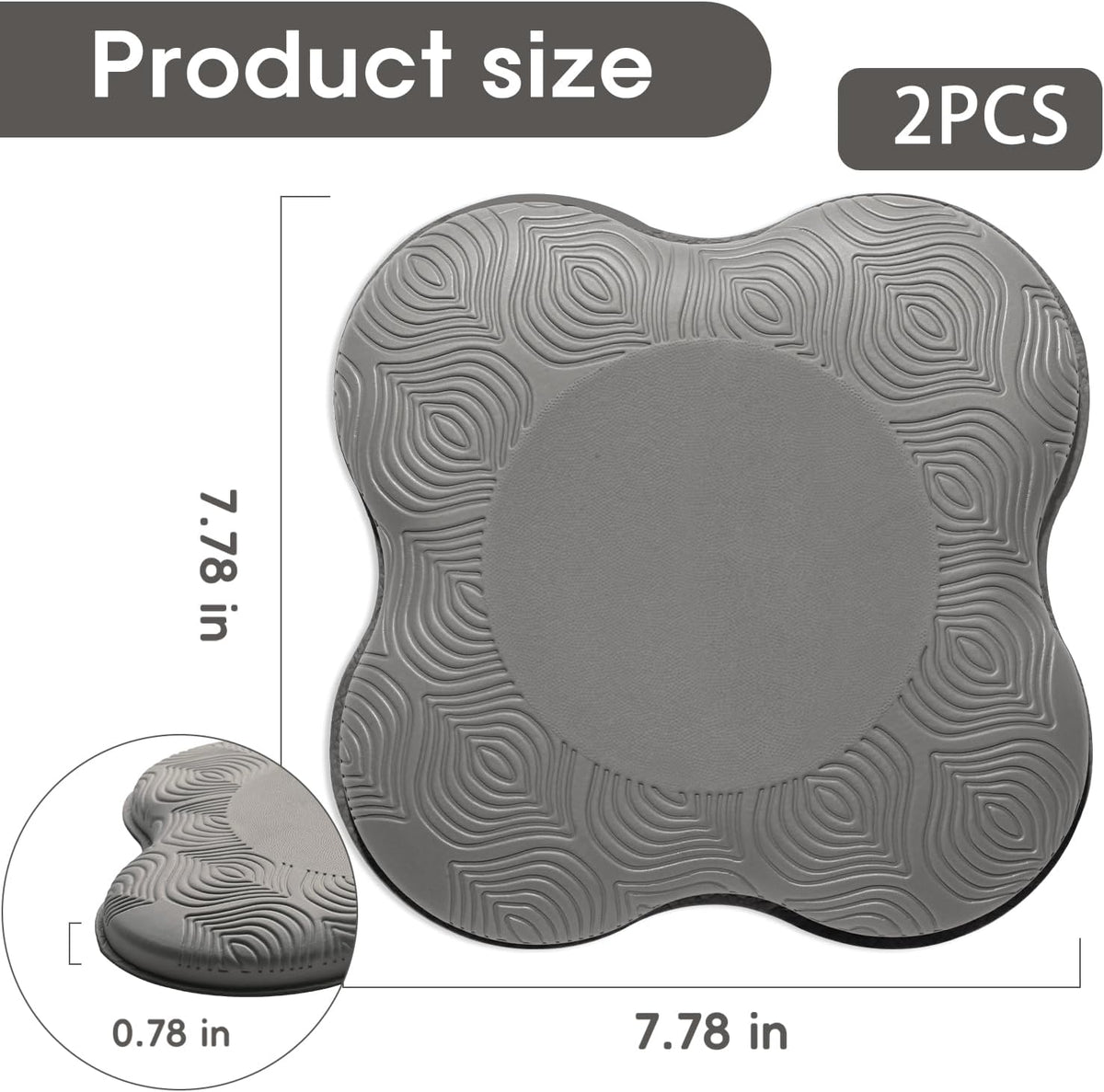 2 Pack Yoga Knee Pads Mat Set - Extra Thick Foam Kneeling Pad Cushion for Knees, Elbows, Wrists, Head - Yoga Essentials for Women Men, Non-Slip Pilates, Meditation, Floor Workouts