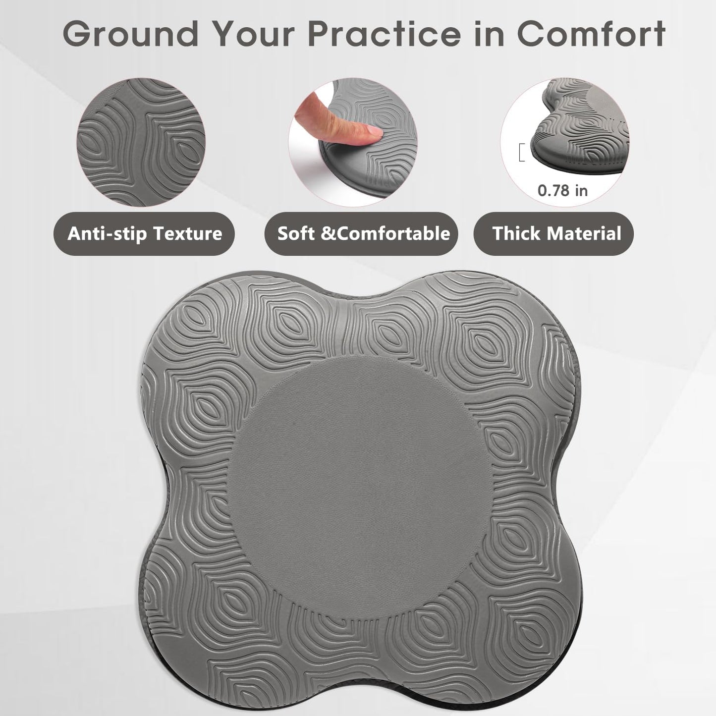2 Pack Yoga Knee Pads Mat Set - Extra Thick Foam Kneeling Pad Cushion for Knees, Elbows, Wrists, Head - Yoga Essentials for Women Men, Non-Slip Pilates, Meditation, Floor Workouts