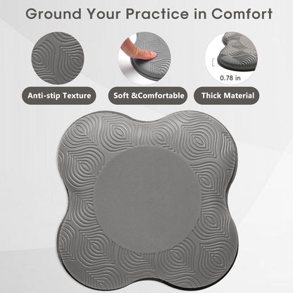 2 Pack Yoga Knee Pads Mat Set - Extra Thick Foam Kneeling Pad Cushion for Knees, Elbows, Wrists, Head - Yoga Essentials for Women Men, Non-Slip Pilates, Meditation, Floor Workouts