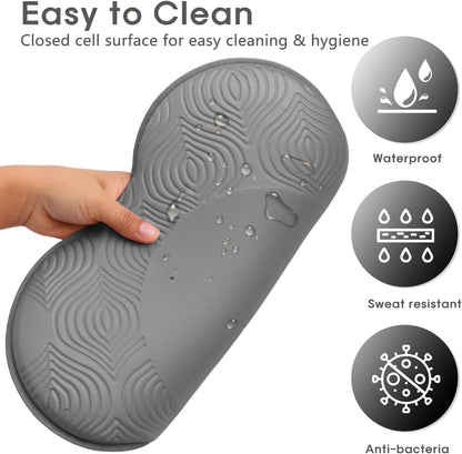 2 Pack Yoga Knee Pads Mat Set - Extra Thick Foam Kneeling Pad Cushion for Knees, Elbows, Wrists, Head - Yoga Essentials for Women Men, Non-Slip Pilates, Meditation, Floor Workouts