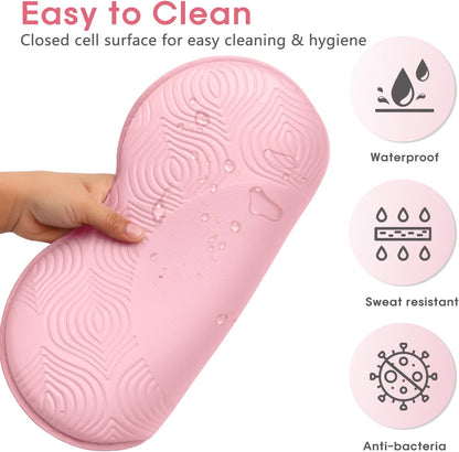 2 Pack Yoga Knee Pads Mat Set - Extra Thick Foam Kneeling Pad Cushion for Knees, Elbows, Wrists, Head - Yoga Essentials for Women Men, Non-Slip Pilates, Meditation, Floor Workouts