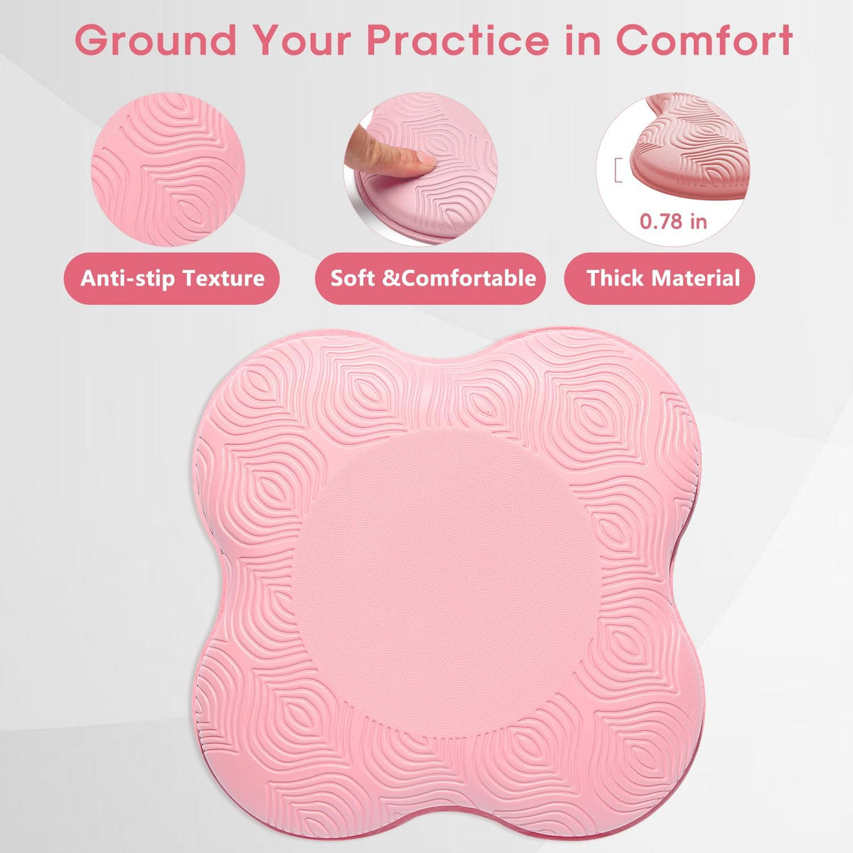 2 Pack Yoga Knee Pads Mat Set - Extra Thick Foam Kneeling Pad Cushion for Knees, Elbows, Wrists, Head - Yoga Essentials for Women Men, Non-Slip Pilates, Meditation, Floor Workouts