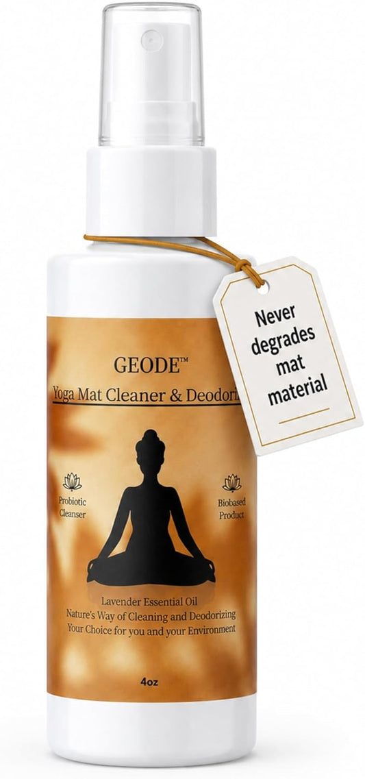 Yoga Mat Cleaner & Deodorizer Spray – Lavender Essential Oil Formula for Yoga Mats, Pilates Reformers & Gym Equipment – Natural No-Residue Workout Mat Cleaner, Non-Toxic Daily Cleaning Spray (32 oz)
