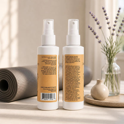 Yoga Mat Cleaner & Deodorizer Spray – Lavender Essential Oil Formula for Yoga Mats, Pilates Reformers & Gym Equipment – Natural No-Residue Workout Mat Cleaner, Non-Toxic Daily Cleaning Spray (32 oz)