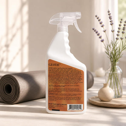 Yoga Mat Cleaner & Deodorizer Spray – Lavender Essential Oil Formula for Yoga Mats, Pilates Reformers & Gym Equipment – Natural No-Residue Workout Mat Cleaner, Non-Toxic Daily Cleaning Spray (32 oz)