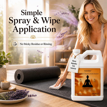 Yoga Mat Cleaner & Deodorizer Spray – Lavender Essential Oil Formula for Yoga Mats, Pilates Reformers & Gym Equipment – Natural No-Residue Workout Mat Cleaner, Non-Toxic Daily Cleaning Spray (32 oz)
