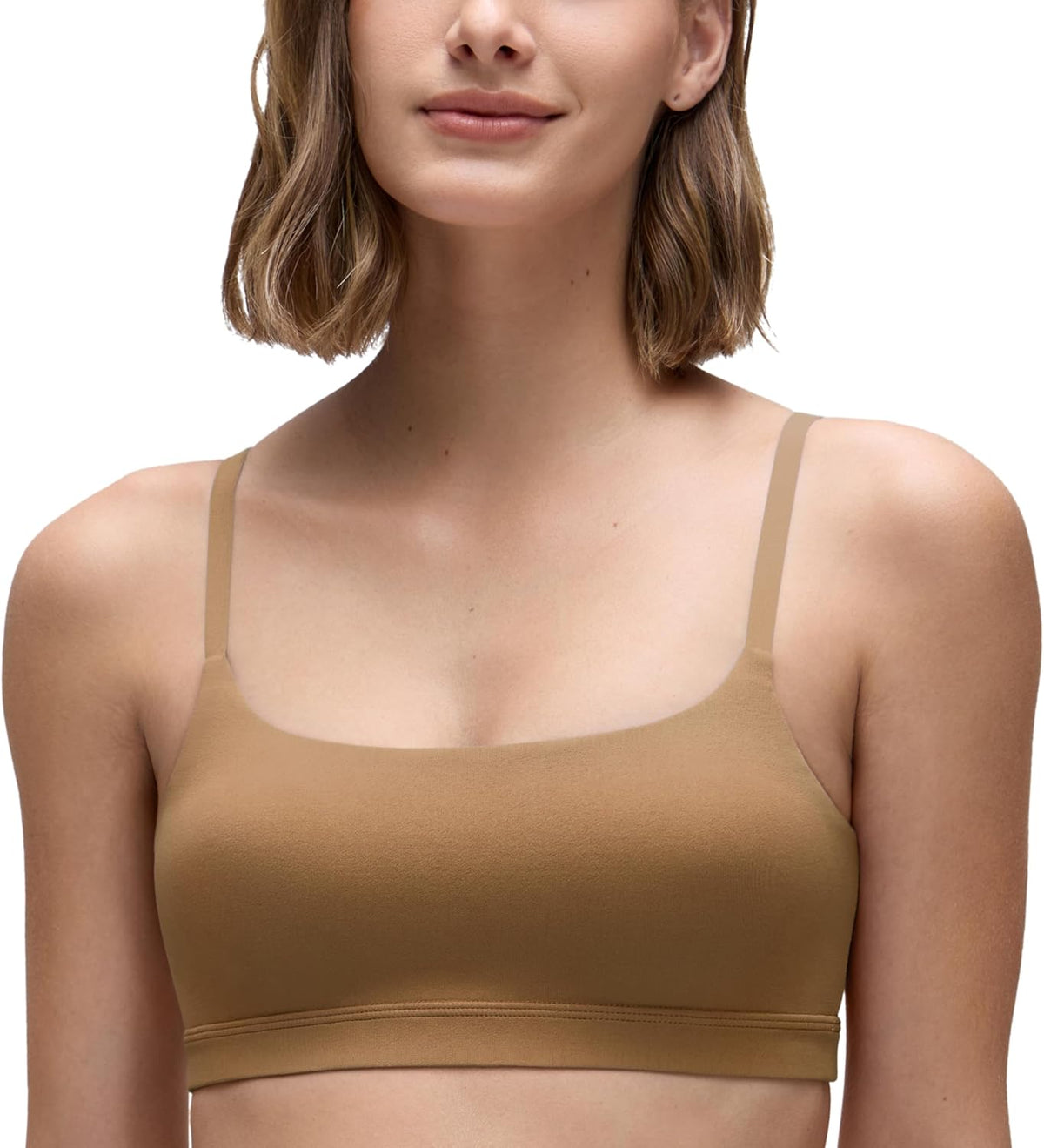 Butterluxe Scoop Neck Sports Bras | Light Support, Removable Pads, Yoga, Extremely Soft, U Back, Adjustable Spaghetti Straps, for Women
