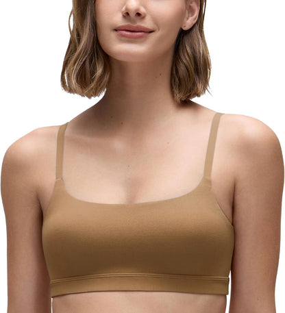 Butterluxe Scoop Neck Sports Bras | Light Support, Removable Pads, Yoga, Extremely Soft, U Back, Adjustable Spaghetti Straps, for Women