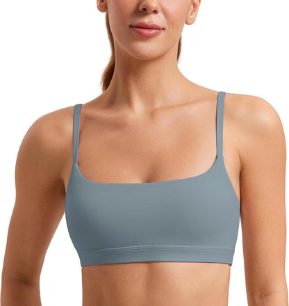Butterluxe Scoop Neck Sports Bras | Light Support, Removable Pads, Yoga, Extremely Soft, U Back, Adjustable Spaghetti Straps, for Women