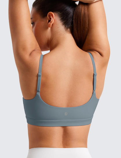 Butterluxe Scoop Neck Sports Bras | Light Support, Removable Pads, Yoga, Extremely Soft, U Back, Adjustable Spaghetti Straps, for Women