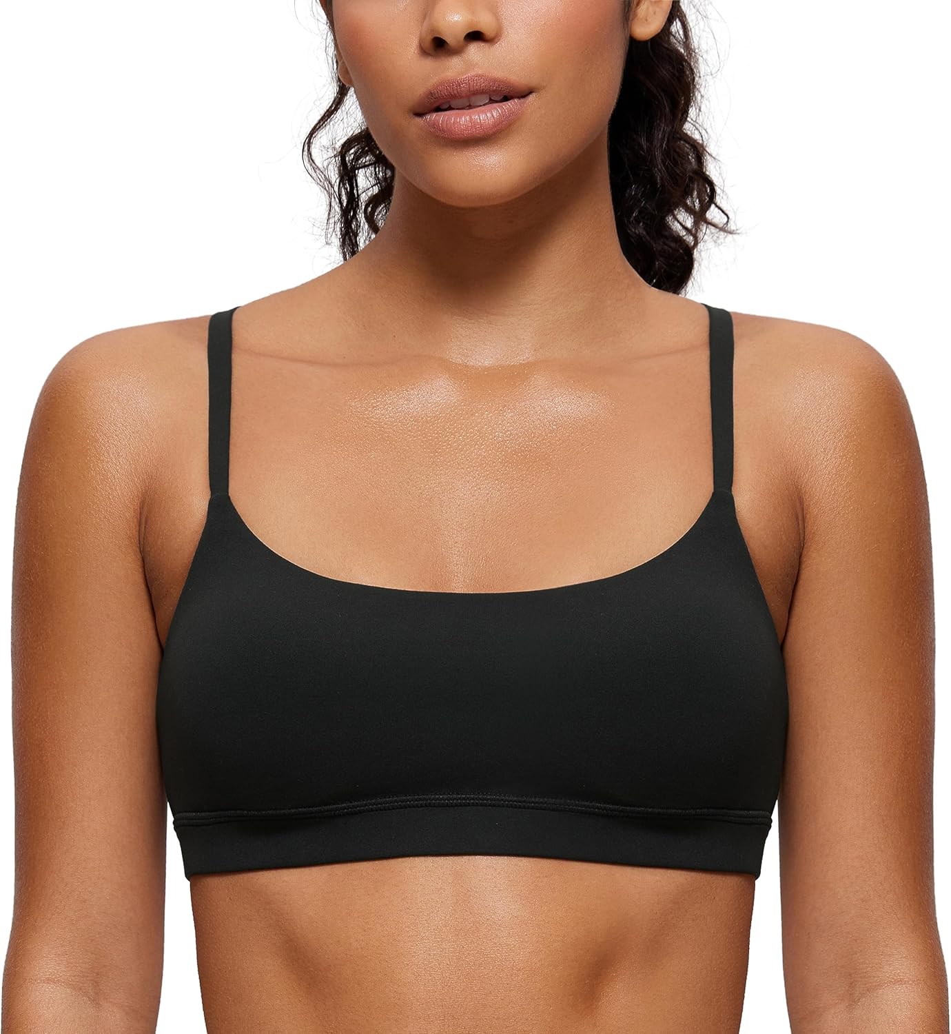 Butterluxe Scoop Neck Sports Bras | Light Support, Removable Pads, Yoga, Extremely Soft, U Back, Adjustable Spaghetti Straps, for Women