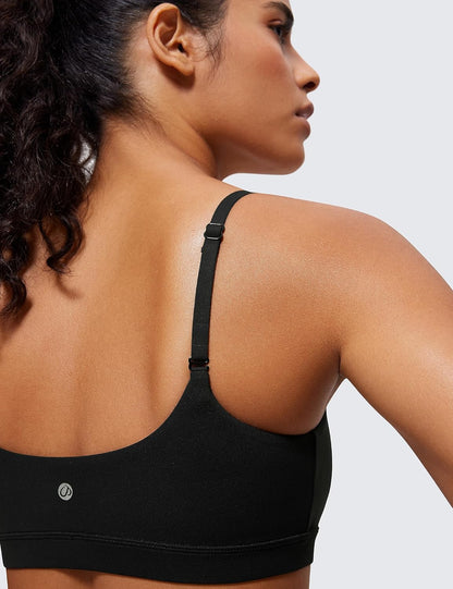 Butterluxe Scoop Neck Sports Bras | Light Support, Removable Pads, Yoga, Extremely Soft, U Back, Adjustable Spaghetti Straps, for Women
