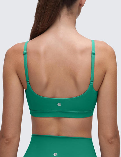 Butterluxe Scoop Neck Sports Bras | Light Support, Removable Pads, Yoga, Extremely Soft, U Back, Adjustable Spaghetti Straps, for Women