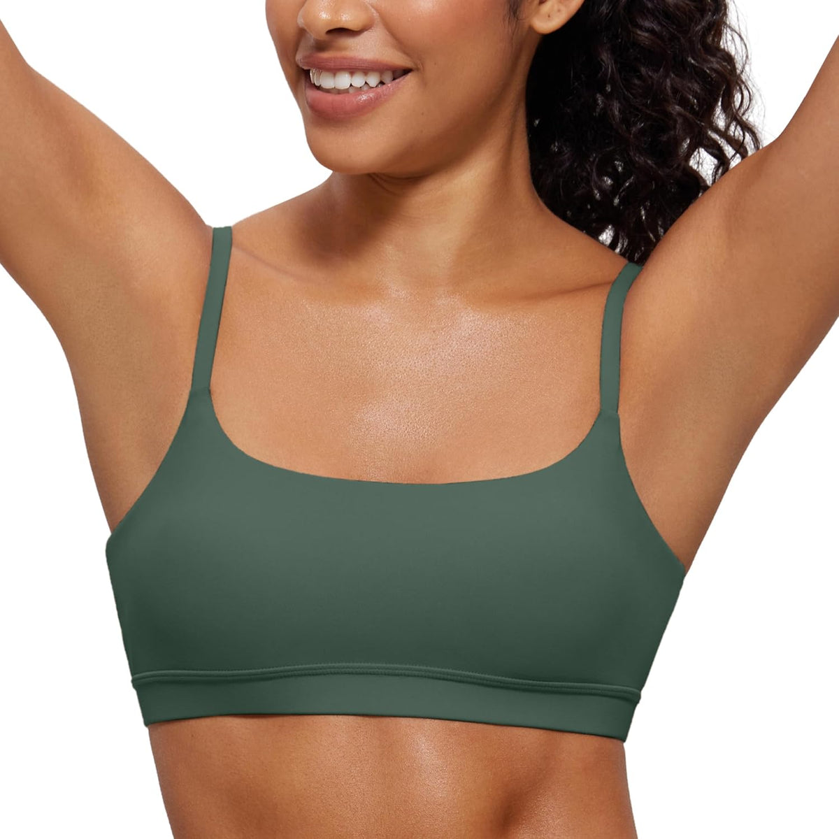 Butterluxe Scoop Neck Sports Bras | Light Support, Removable Pads, Yoga, Extremely Soft, U Back, Adjustable Spaghetti Straps, for Women