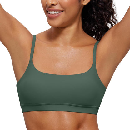 Butterluxe Scoop Neck Sports Bras | Light Support, Removable Pads, Yoga, Extremely Soft, U Back, Adjustable Spaghetti Straps, for Women