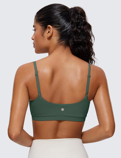 Butterluxe Scoop Neck Sports Bras | Light Support, Removable Pads, Yoga, Extremely Soft, U Back, Adjustable Spaghetti Straps, for Women