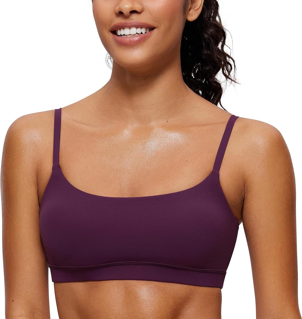Butterluxe Scoop Neck Sports Bras | Light Support, Removable Pads, Yoga, Extremely Soft, U Back, Adjustable Spaghetti Straps, for Women