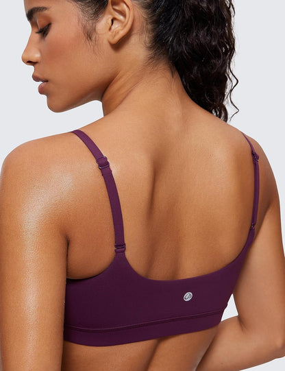 Butterluxe Scoop Neck Sports Bras | Light Support, Removable Pads, Yoga, Extremely Soft, U Back, Adjustable Spaghetti Straps, for Women