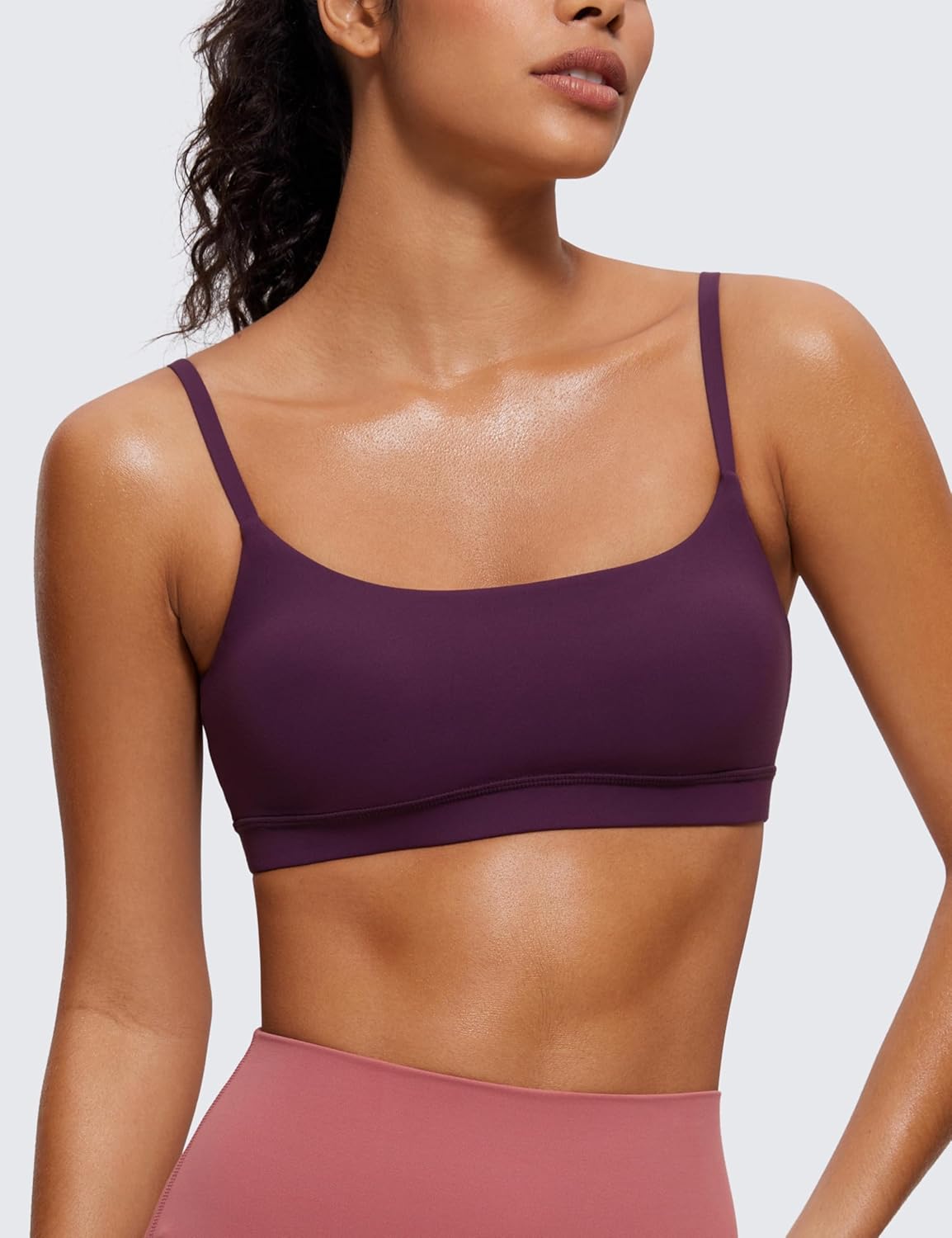 Butterluxe Scoop Neck Sports Bras | Light Support, Removable Pads, Yoga, Extremely Soft, U Back, Adjustable Spaghetti Straps, for Women