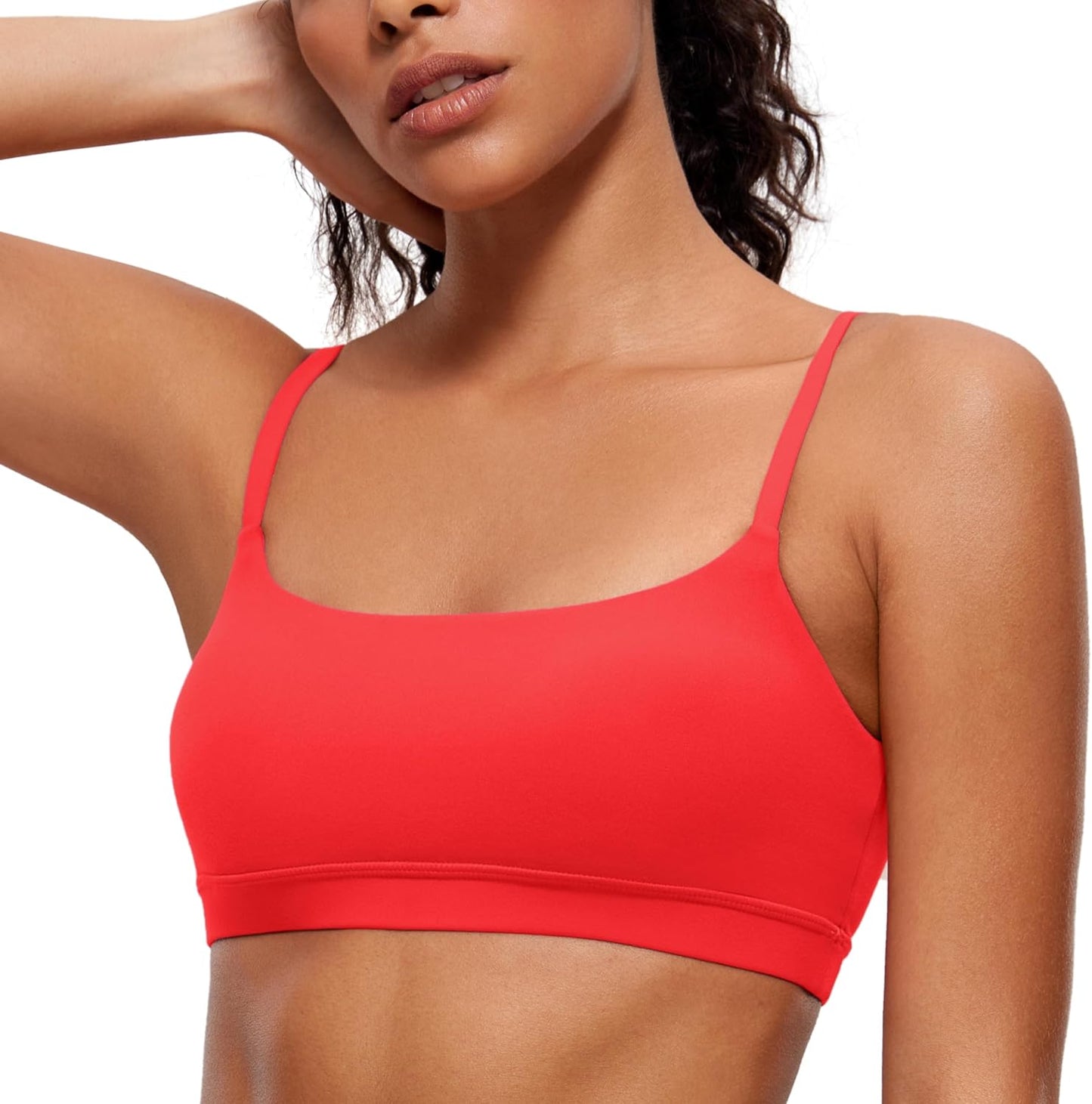 Butterluxe Scoop Neck Sports Bras | Light Support, Removable Pads, Yoga, Extremely Soft, U Back, Adjustable Spaghetti Straps, for Women