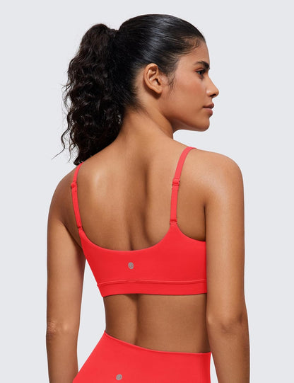 Butterluxe Scoop Neck Sports Bras | Light Support, Removable Pads, Yoga, Extremely Soft, U Back, Adjustable Spaghetti Straps, for Women