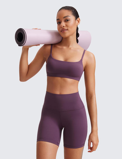 Butterluxe Scoop Neck Sports Bras | Light Support, Removable Pads, Yoga, Extremely Soft, U Back, Adjustable Spaghetti Straps, for Women