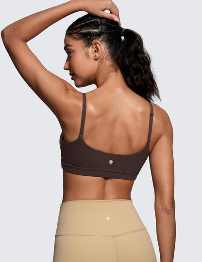 Butterluxe Scoop Neck Sports Bras | Light Support, Removable Pads, Yoga, Extremely Soft, U Back, Adjustable Spaghetti Straps, for Women