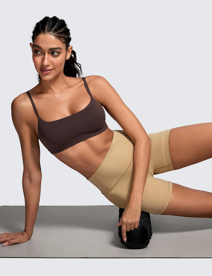 Butterluxe Scoop Neck Sports Bras | Light Support, Removable Pads, Yoga, Extremely Soft, U Back, Adjustable Spaghetti Straps, for Women