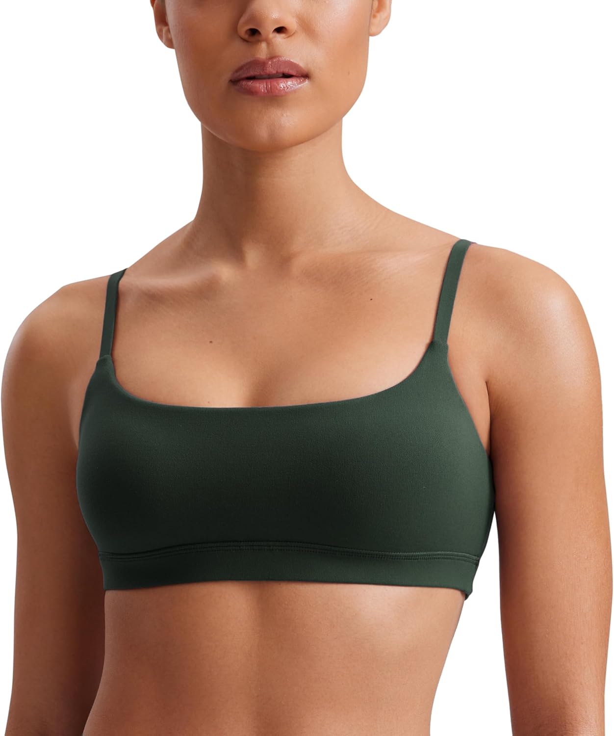 Butterluxe Scoop Neck Sports Bras | Light Support, Removable Pads, Yoga, Extremely Soft, U Back, Adjustable Spaghetti Straps, for Women