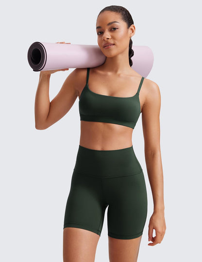 Butterluxe Scoop Neck Sports Bras | Light Support, Removable Pads, Yoga, Extremely Soft, U Back, Adjustable Spaghetti Straps, for Women