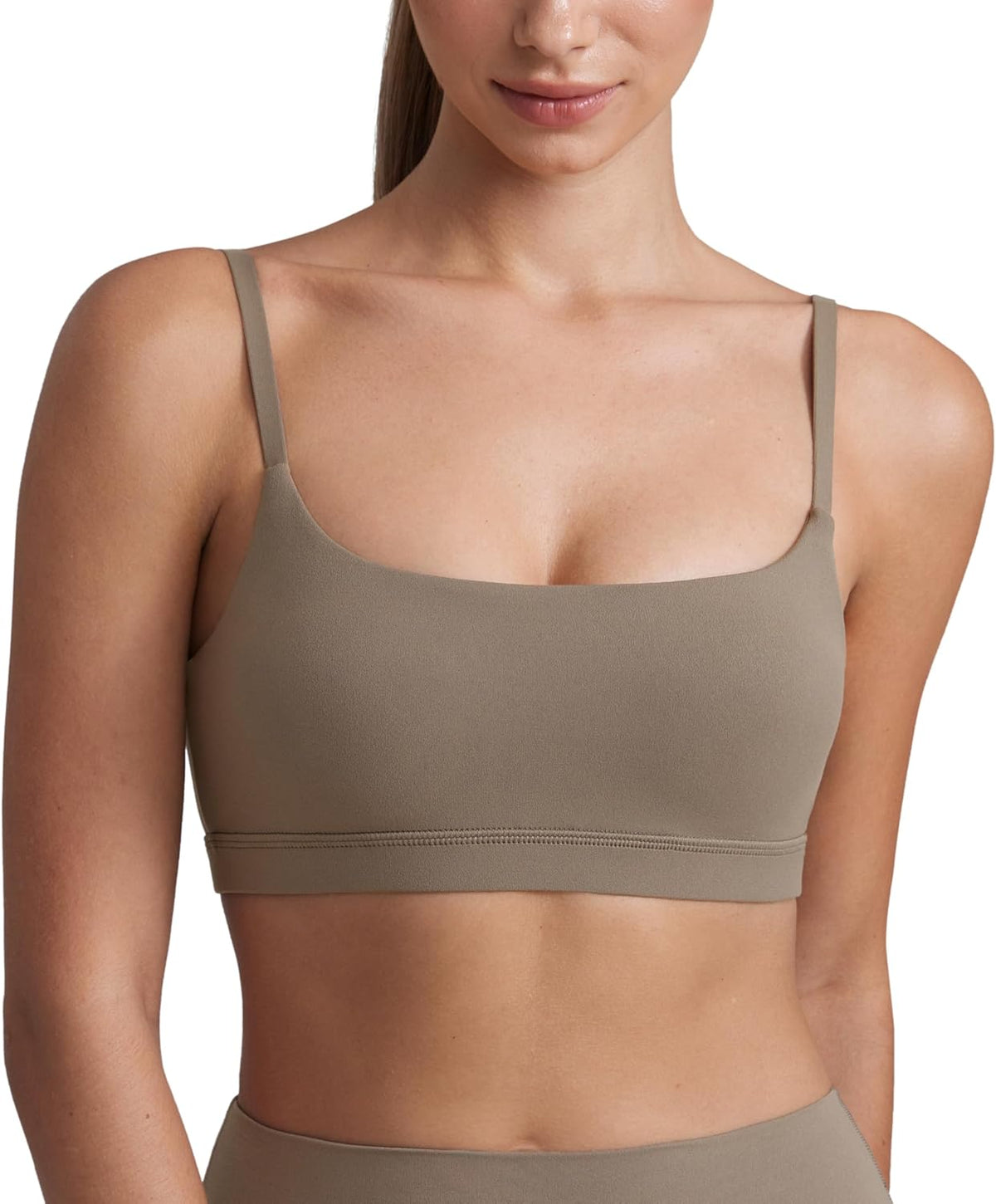 Butterluxe Scoop Neck Sports Bras | Light Support, Removable Pads, Yoga, Extremely Soft, U Back, Adjustable Spaghetti Straps, for Women