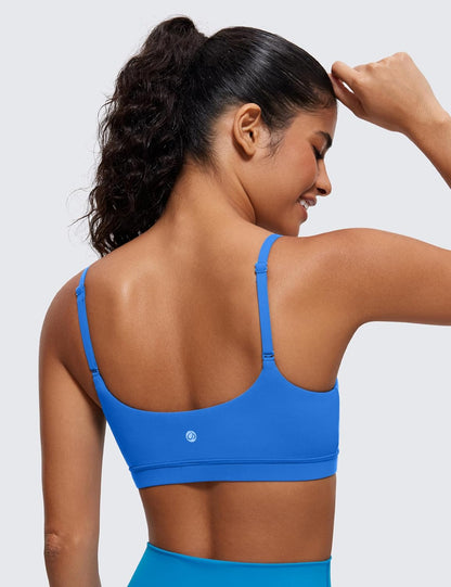Butterluxe Scoop Neck Sports Bras | Light Support, Removable Pads, Yoga, Extremely Soft, U Back, Adjustable Spaghetti Straps, for Women