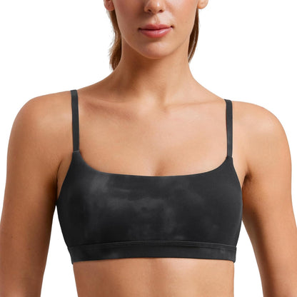 Butterluxe Scoop Neck Sports Bras | Light Support, Removable Pads, Yoga, Extremely Soft, U Back, Adjustable Spaghetti Straps, for Women