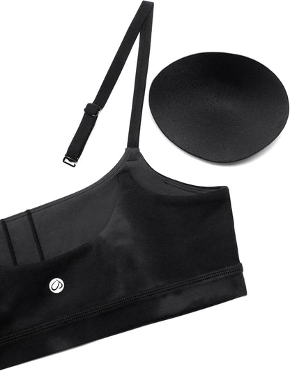 Butterluxe Scoop Neck Sports Bras | Light Support, Removable Pads, Yoga, Extremely Soft, U Back, Adjustable Spaghetti Straps, for Women