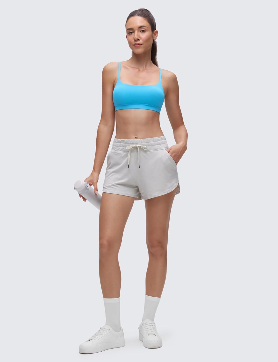Butterluxe Scoop Neck Sports Bras | Light Support, Removable Pads, Yoga, Extremely Soft, U Back, Adjustable Spaghetti Straps, for Women