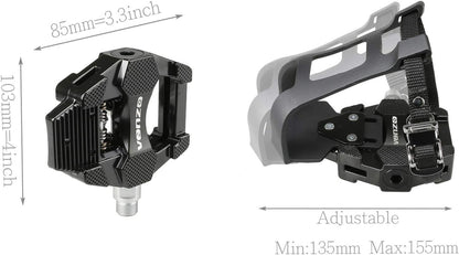 Bike Toe Clips Cages & Pedals - Compatible with Shimano SPD - Fixed or Adjustable Bicycle Toe Clips & Cleats for Fitness Indoor Exercise Bikes