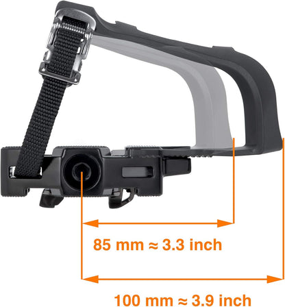 Bike Toe Clips Cages & Pedals - Compatible with Shimano SPD - Fixed or Adjustable Bicycle Toe Clips & Cleats for Fitness Indoor Exercise Bikes