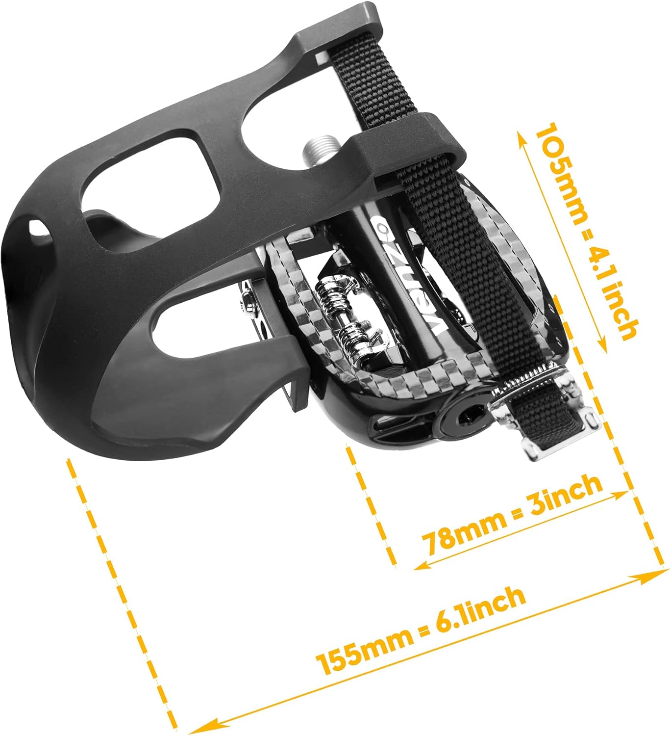 Bike Toe Clips Cages & Pedals - Compatible with Shimano SPD - Fixed or Adjustable Bicycle Toe Clips & Cleats for Fitness Indoor Exercise Bikes